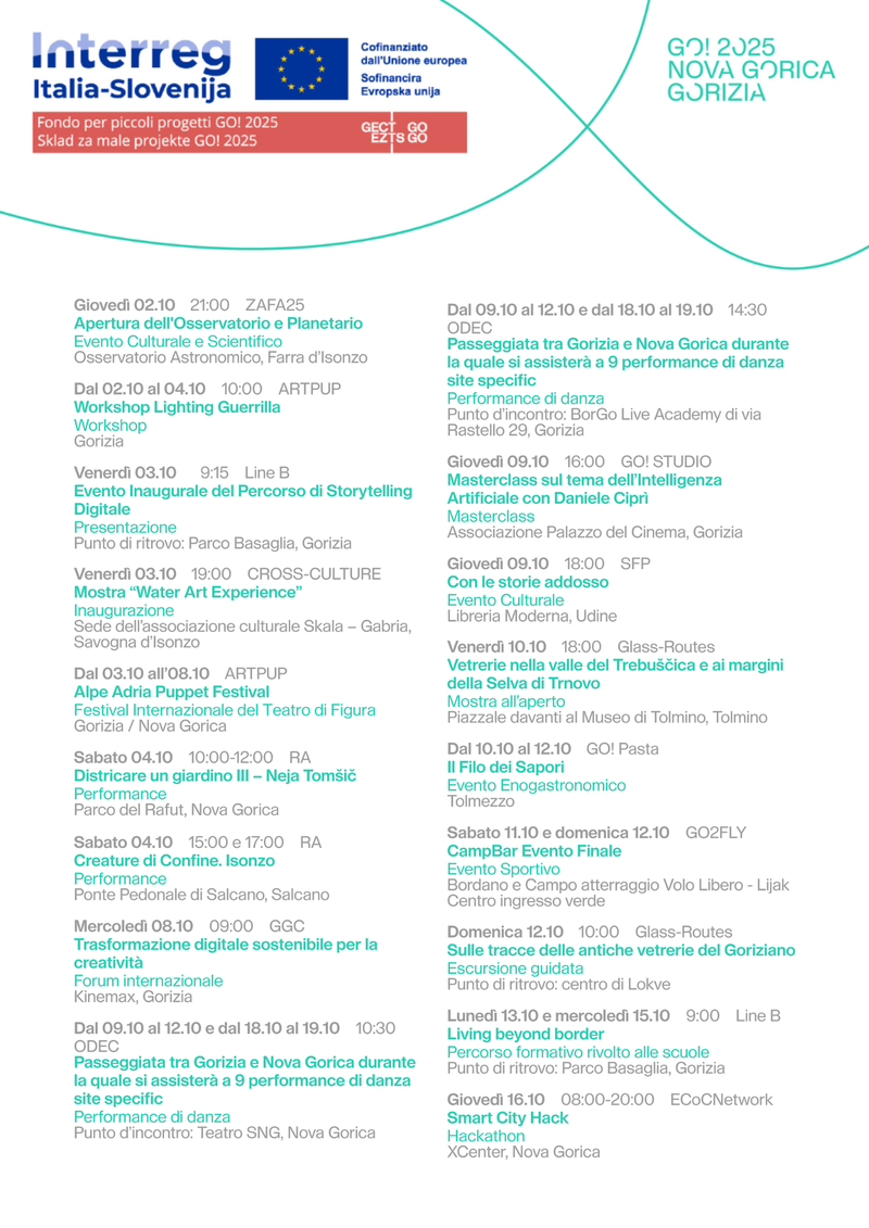 eventi spf ottobre 2025